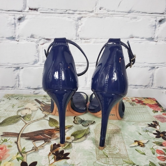 Schutz Blue Patent Heeled Sandals - Picture 4 of 8